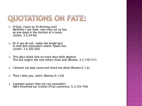 quotes in romeo and juliet about fate